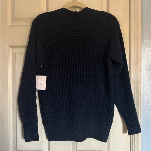 NWT LC Lauren Conrad navy cabled cardigan sweater size XS - Picture 3 of 6